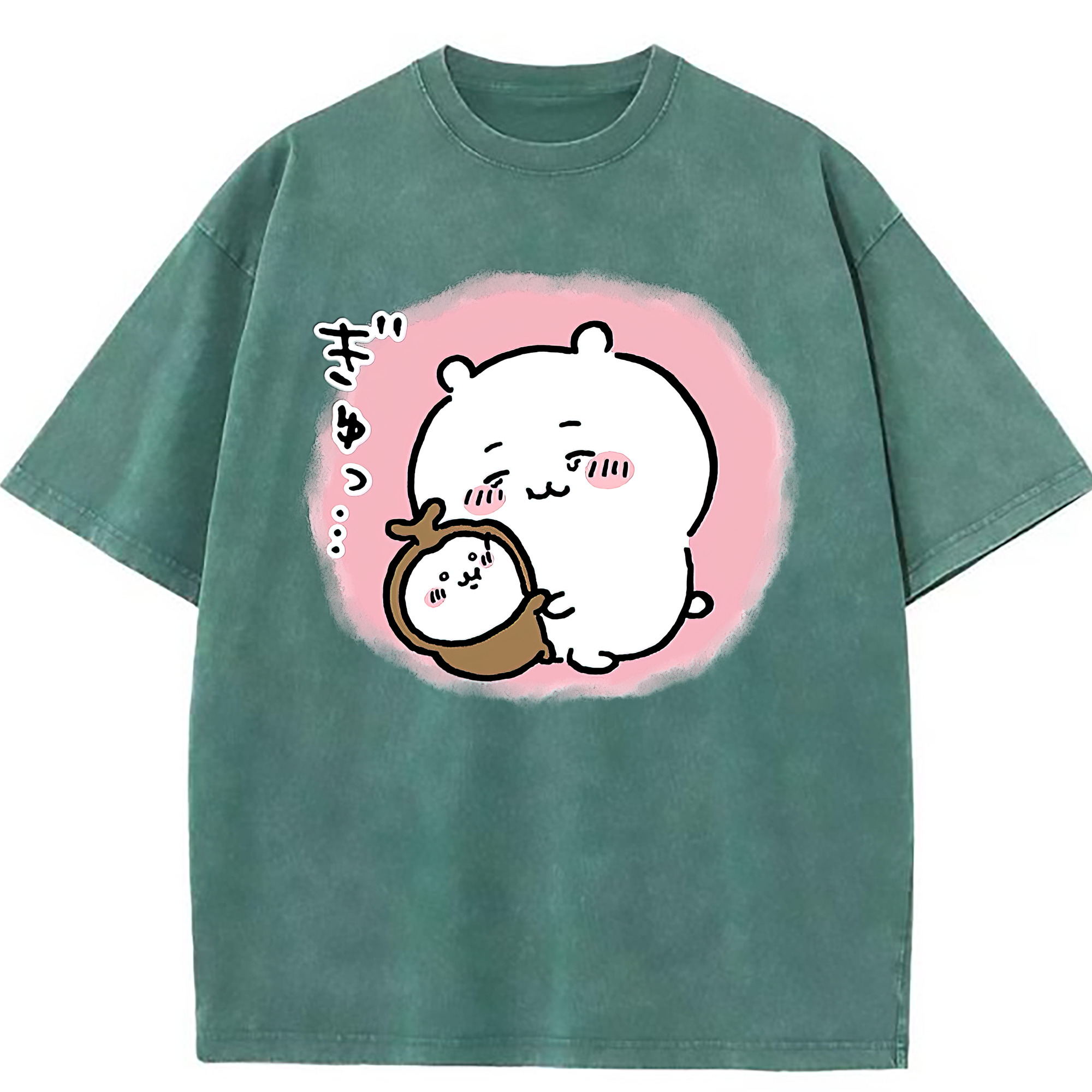 （画像用） ちいかわ ちいかわ Chii-kawa chiikawa 綿100% ヴィンテージ風 半袖Tシャツ（フロントプリント）